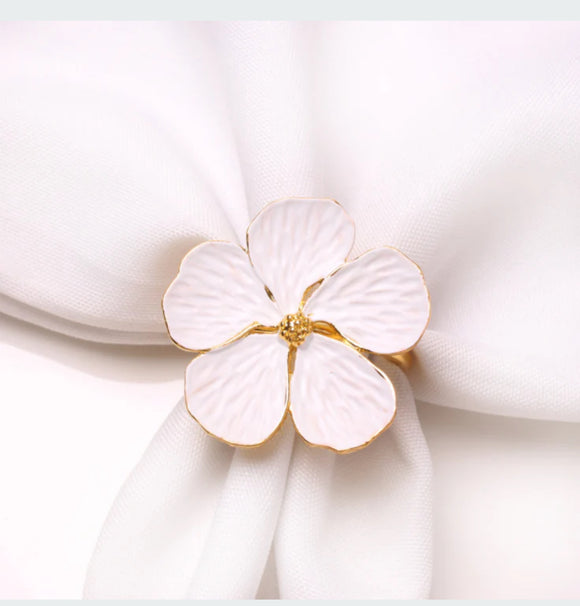 Flower napkin rings s/6