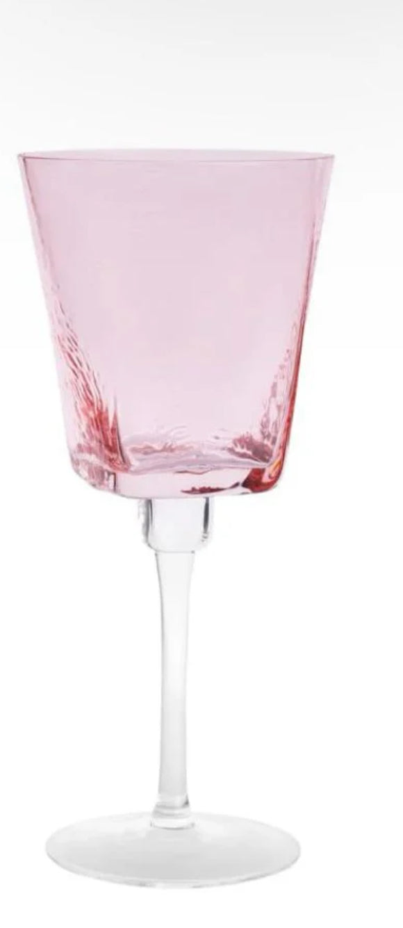 Vivience pink hammered stemware s/6