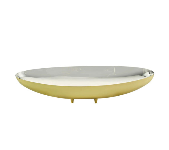 Two tone stainless steel oval bowl #2336