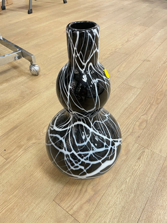 Black and white tall vase