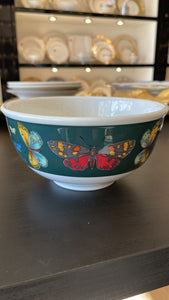 Set of 4 butterfly cereal bowl green