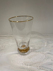 Set of 6 water Glasses with gold Design