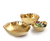 Medium matte gold salad bowl #13947