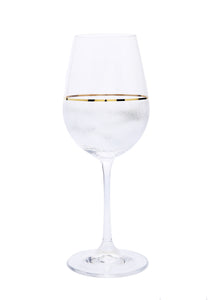 Modern Water Glasses with Gold Strip and Design - Set of 6